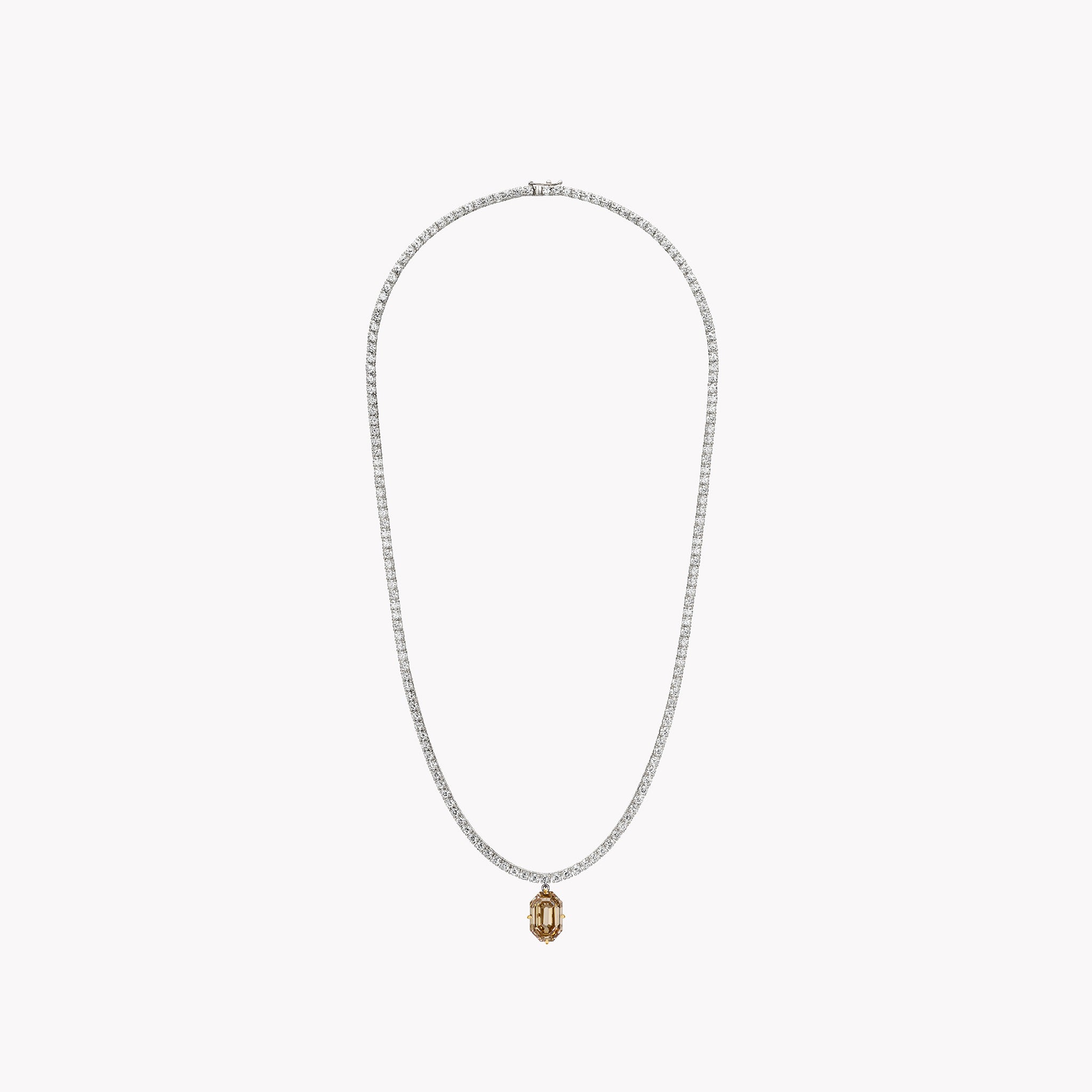 Material Good Diamond Tennis Necklace with Drop Explore