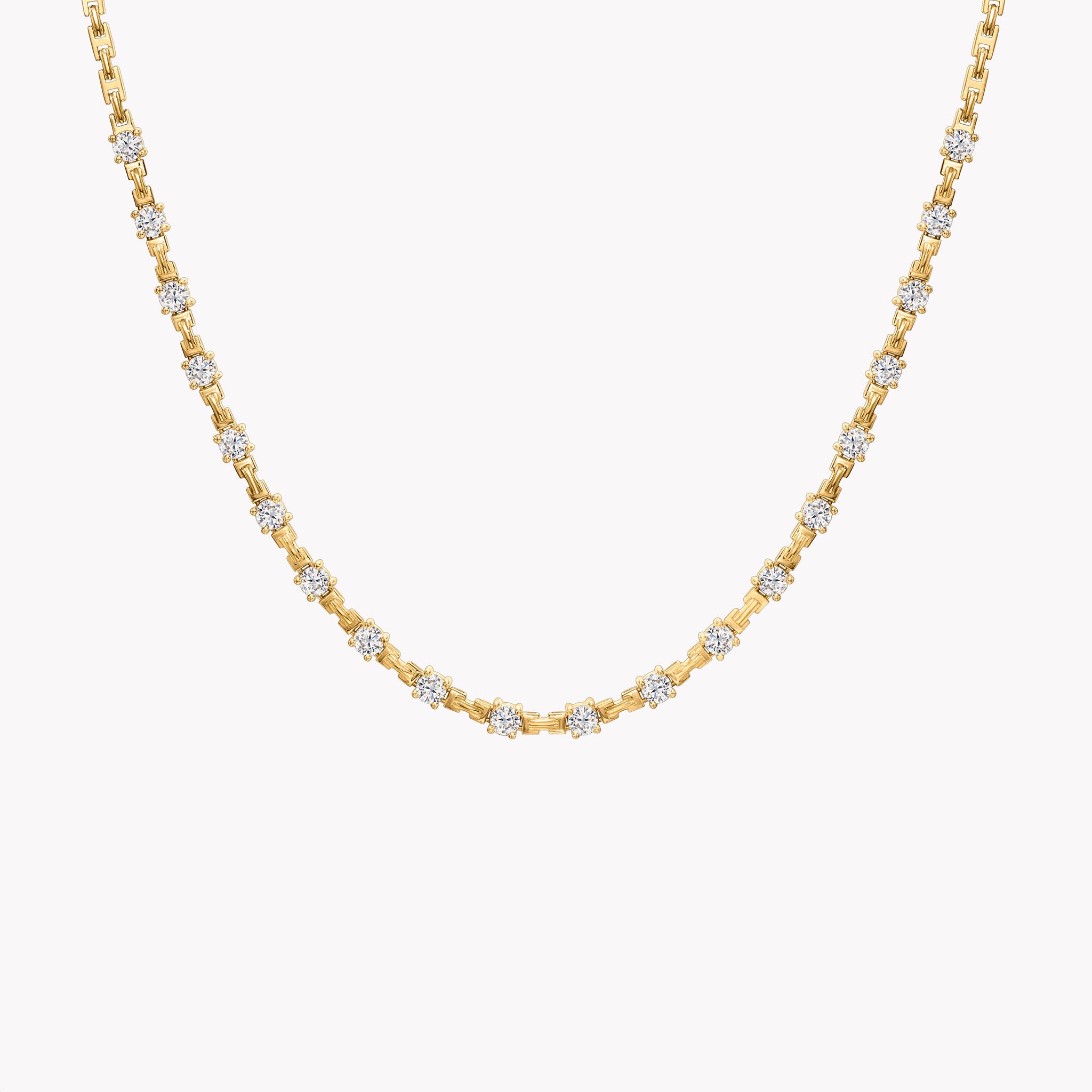 Pirouette Large Front Diamond Tennis Necklace