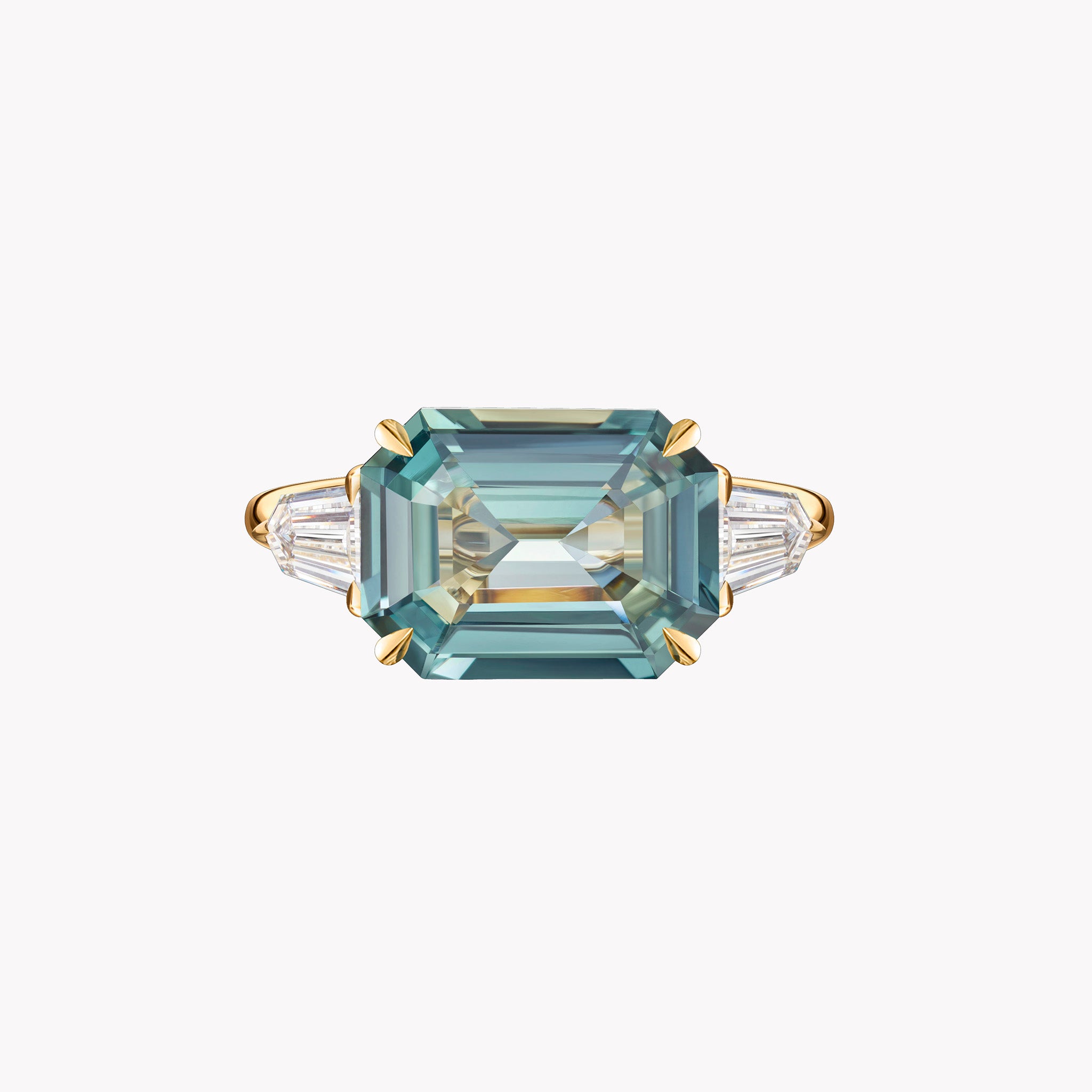 The Aster Green Sapphire and Diamond Ring