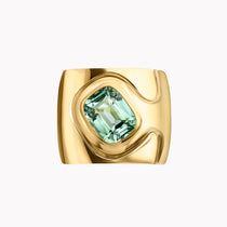 Cushion Cut Tourmaline Impetus Interlocking Puzzle Ring