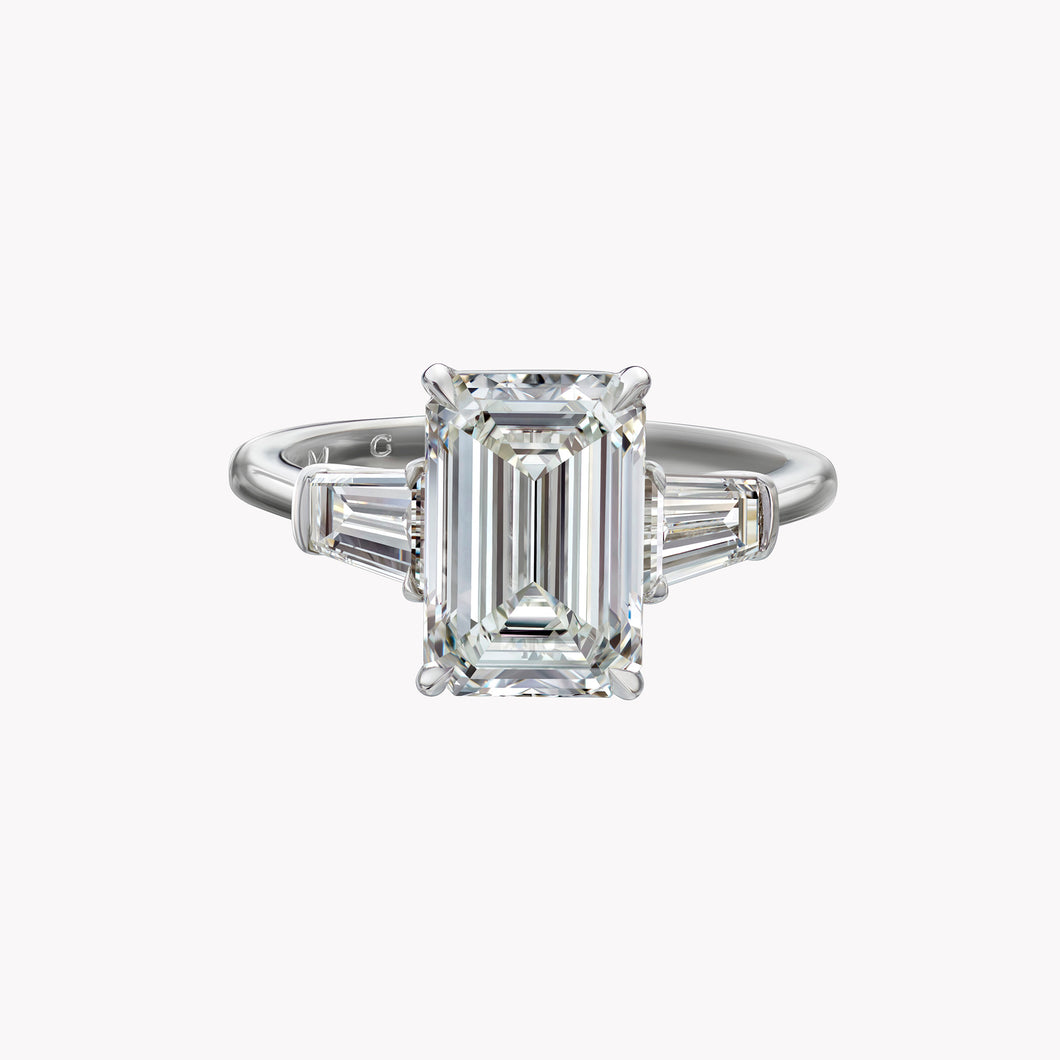 Emerald Cut Engagement Ring with Tapered Baguettes