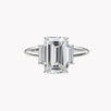 Emerald Cut Engagement Ring with Side Step Traps