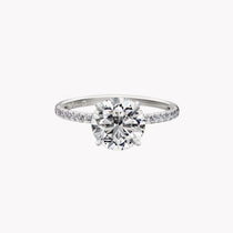 Round Brilliant Solitaire Engagement Ring with Diamond Pavé