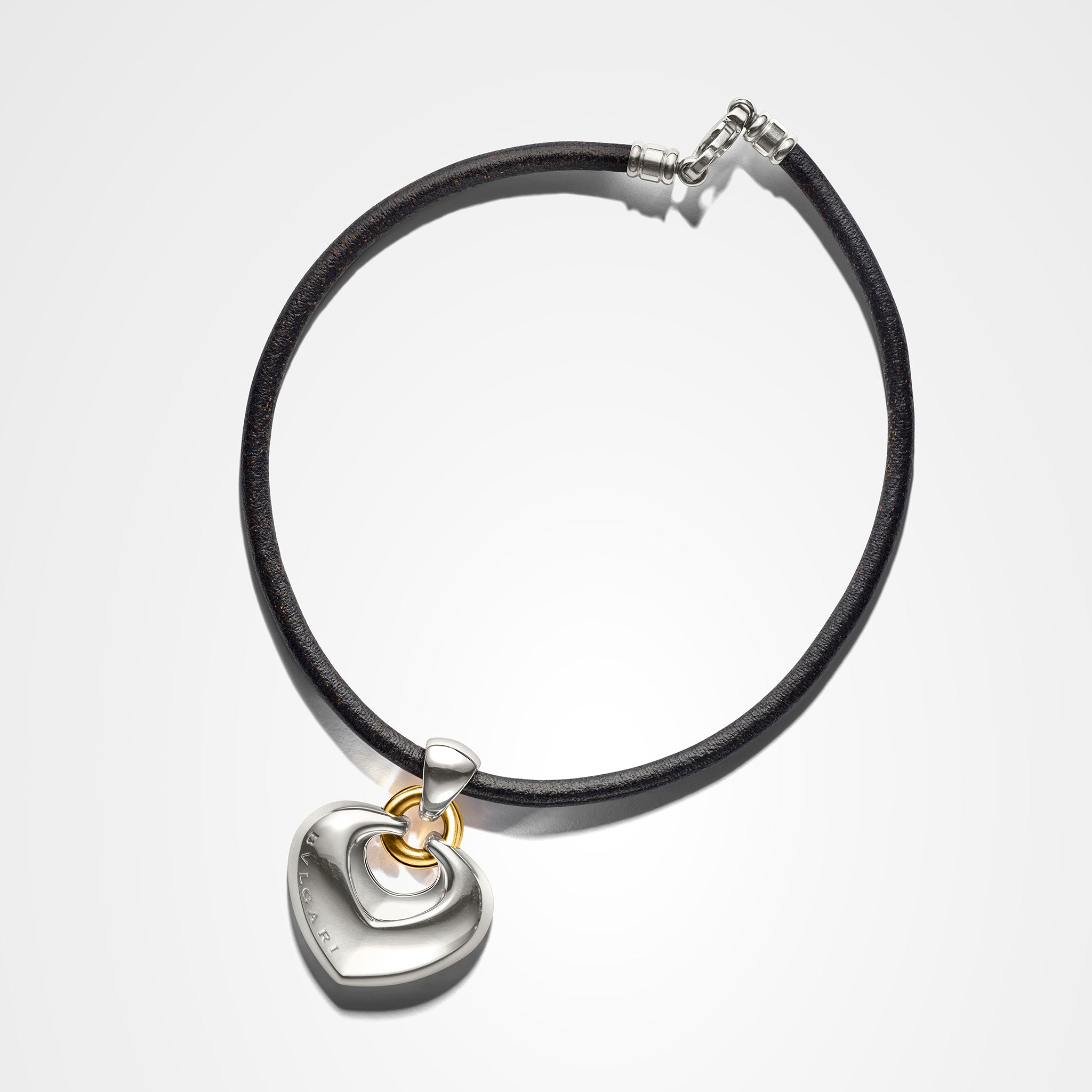 Vintage Bvlgari Doppio Cuore Charm Necklace