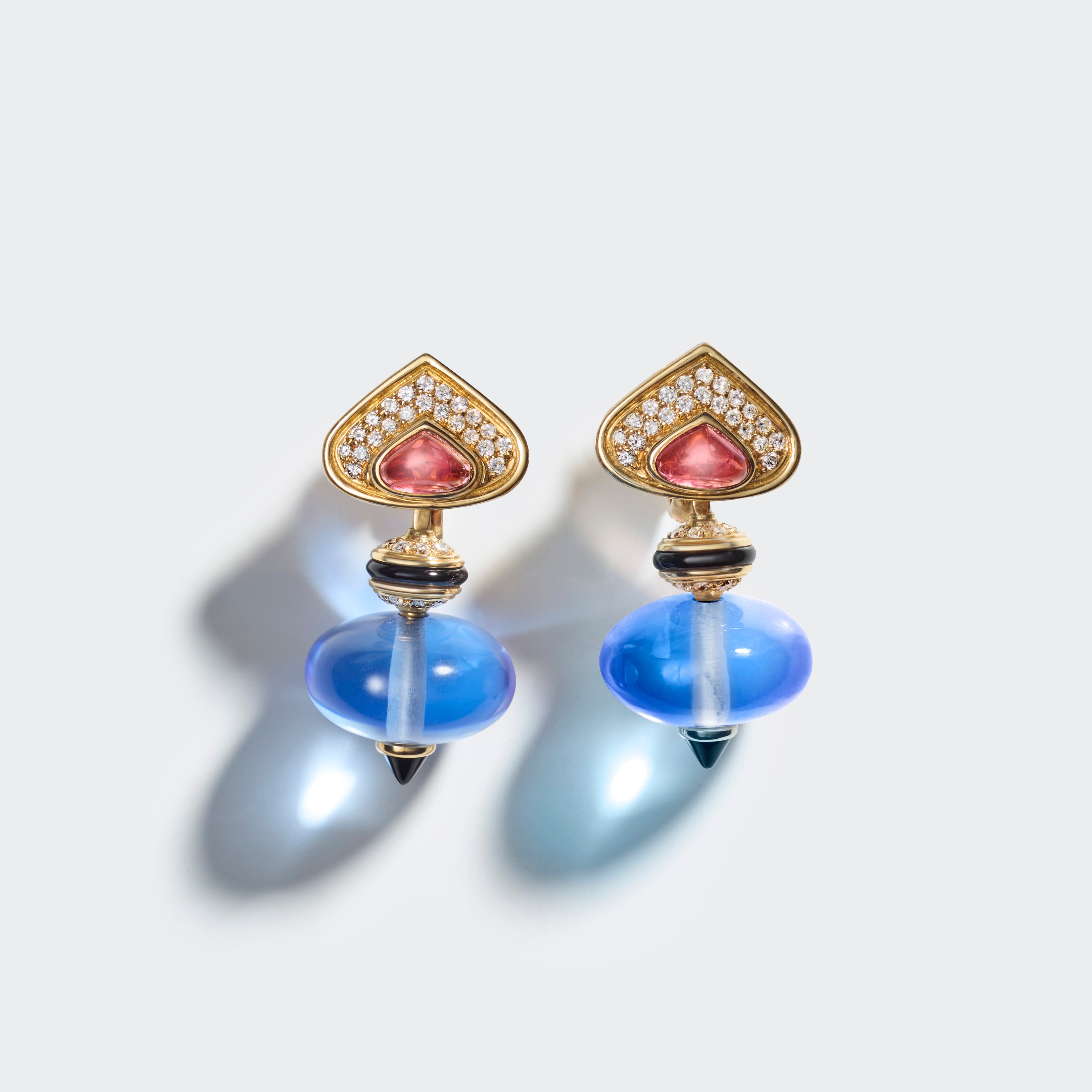 Bvlgari by Marina B Diamond & Tourmaline Earrings with Interchangeable Gemstone Drops