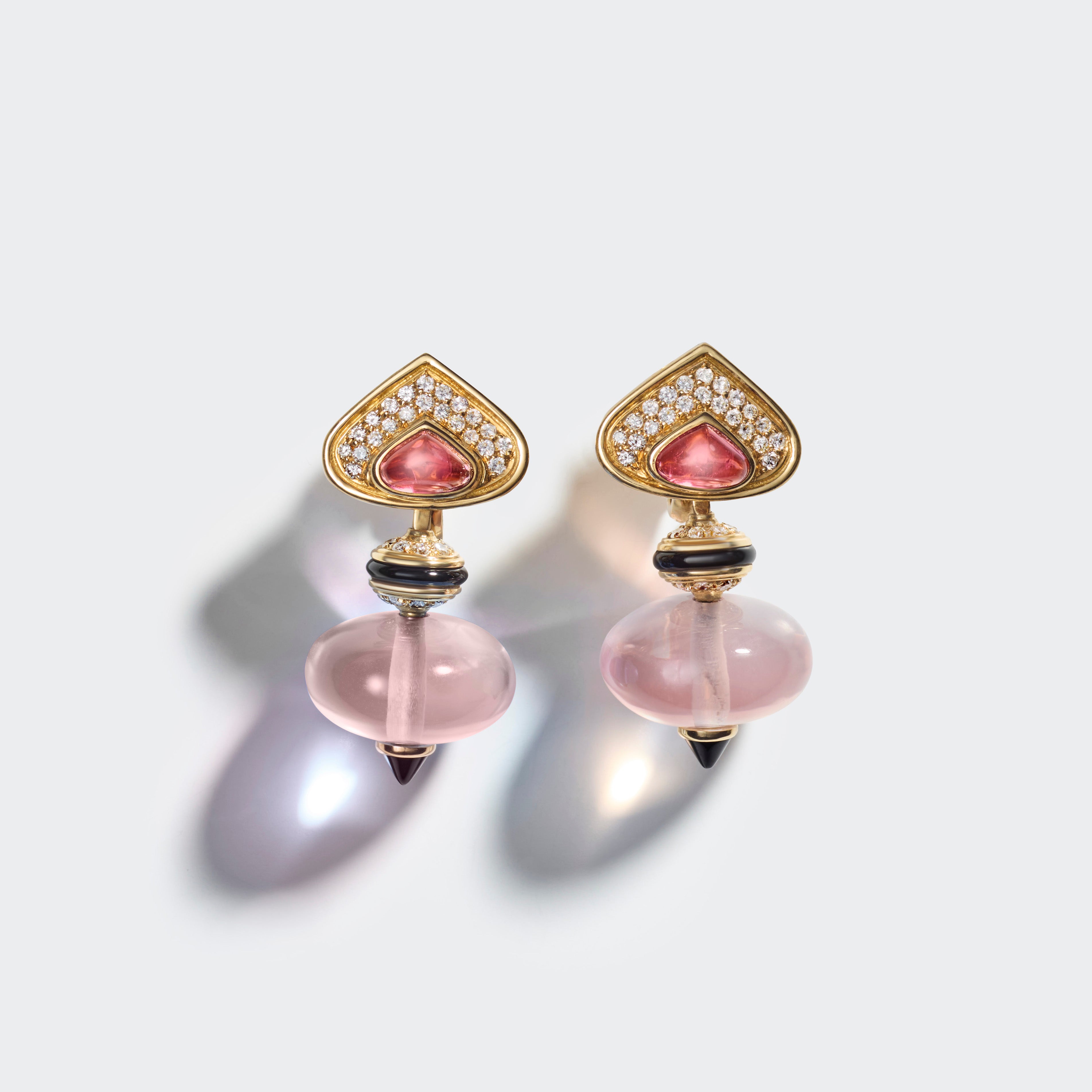 Bvlgari by Marina B Diamond & Tourmaline Earrings with Interchangeable Gemstone Drops