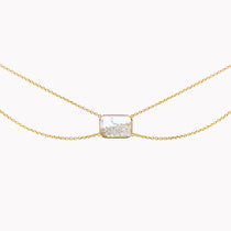 Double Chain Diamond Shaker Pendant