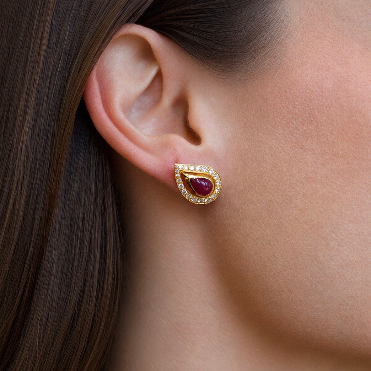Vintage Cartier Ruby and Diamond Earrings