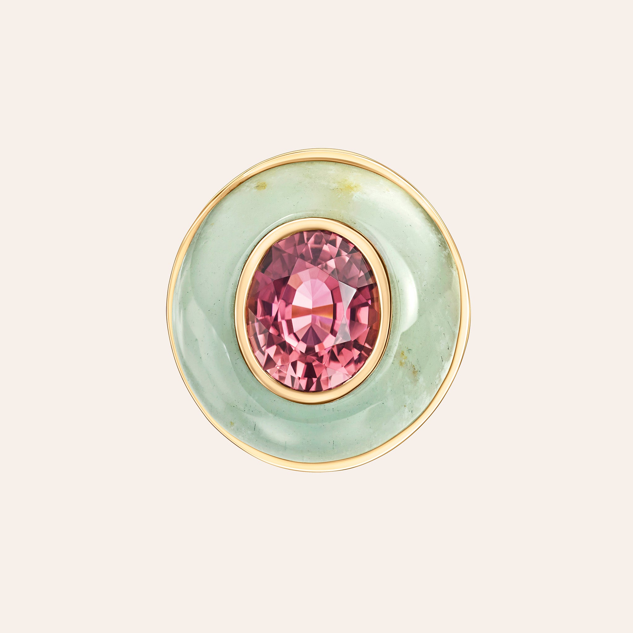 Tourmaline and Aquamarine Lollipop Ring
