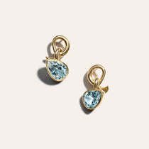 Pear Shaped Aquamarine Vein Earrings