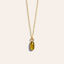 Oval Golden Yellow Cabochon Tourmaline Vein Pendant