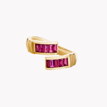 Baguette Buckle Ring - Fuschia Sapphires