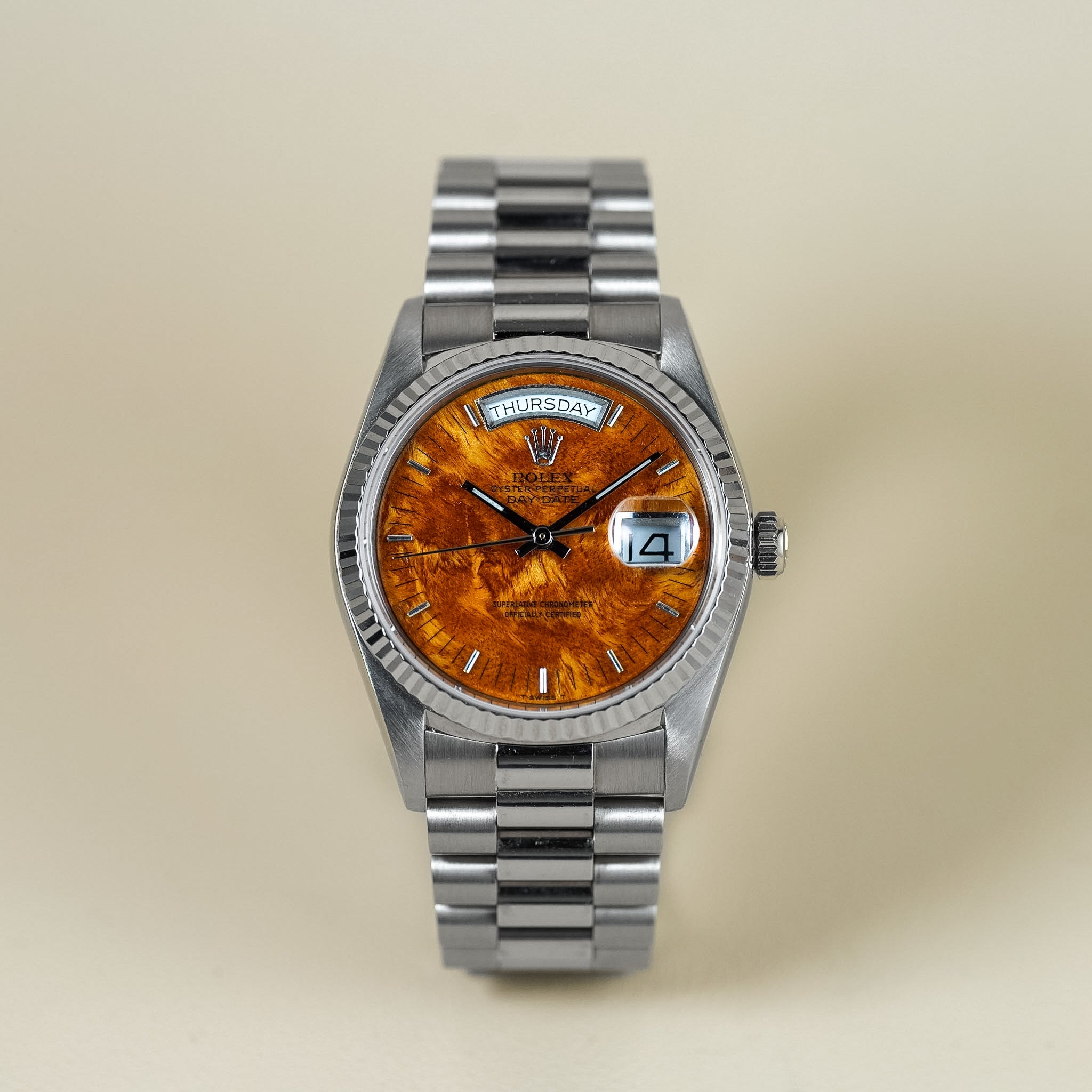 Rolex Day-Date 18039 Birch Wood Dial