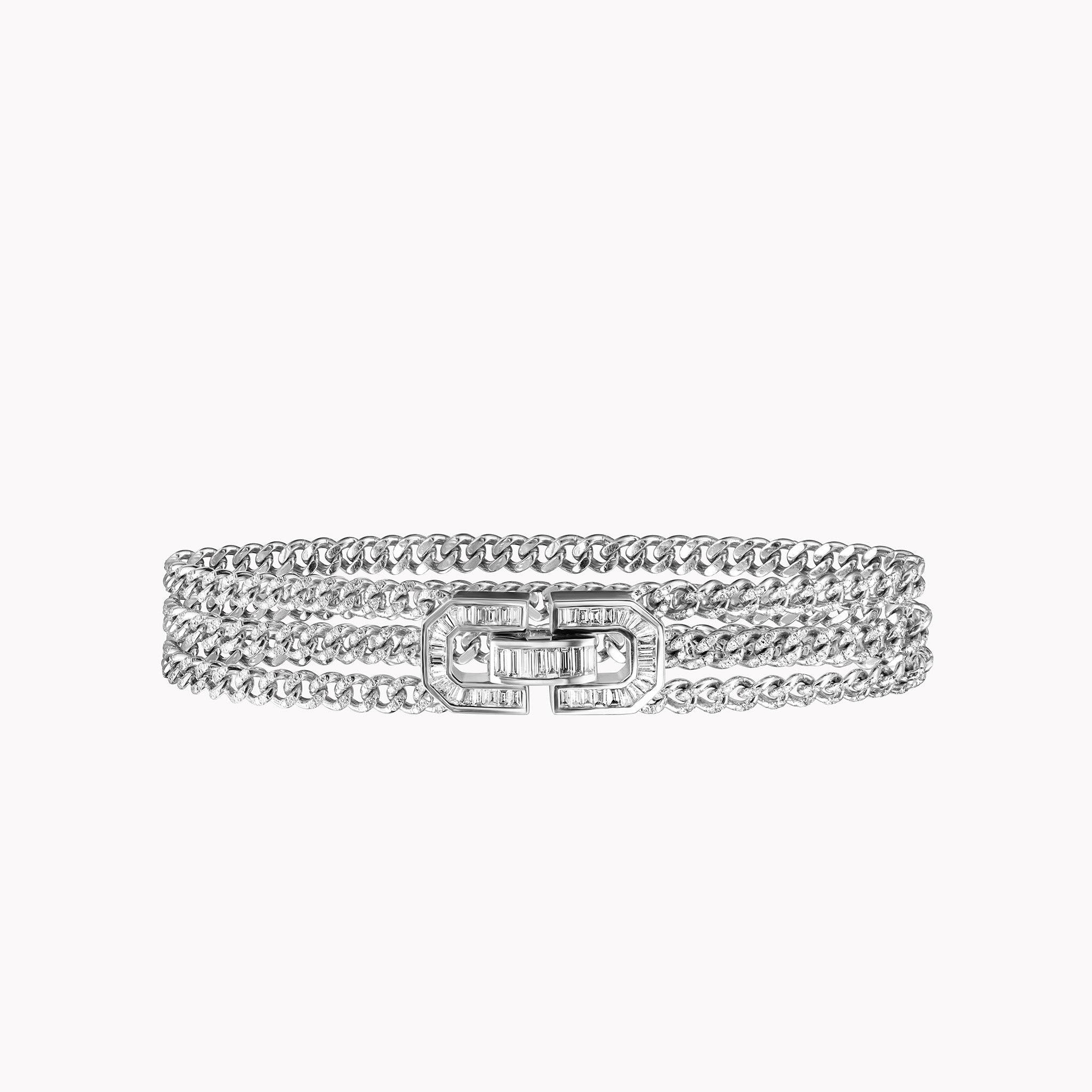 Deco Lock Link Triple Bracelet