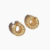 Vintage Textured Diamond Hoop Earrings