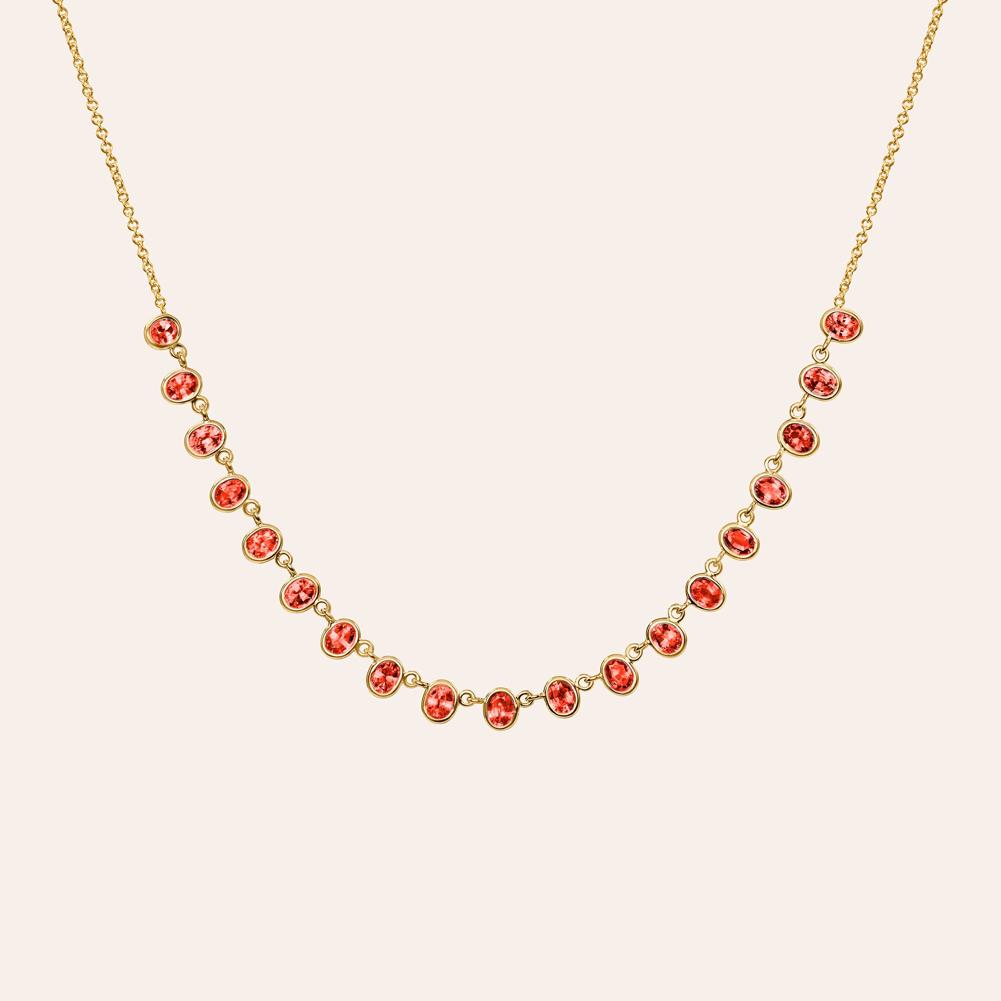 The Petite Lena Orange Sapphire Necklace