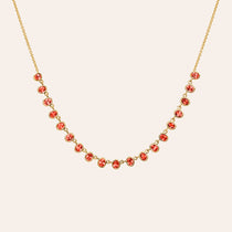 The Petite Lena Orange Sapphire Necklace