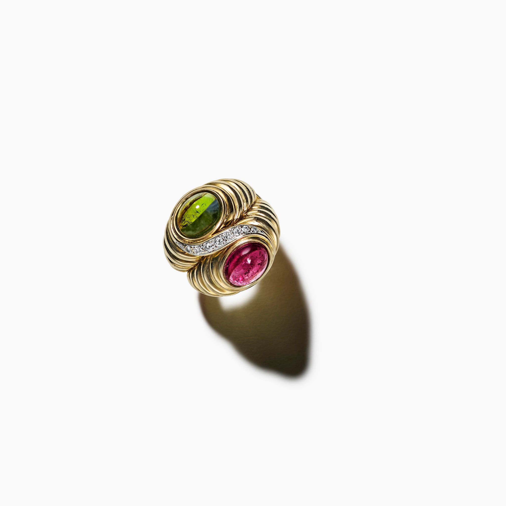 Vintage Tourmaline Cabochon Bypass Ring