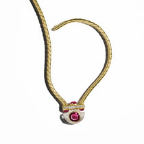 Vintage Bvlgari 1980s Garnet, Tourmaline & Diamond Necklace