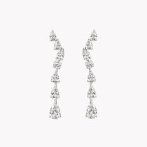 Wave Diamond Drop Earrings