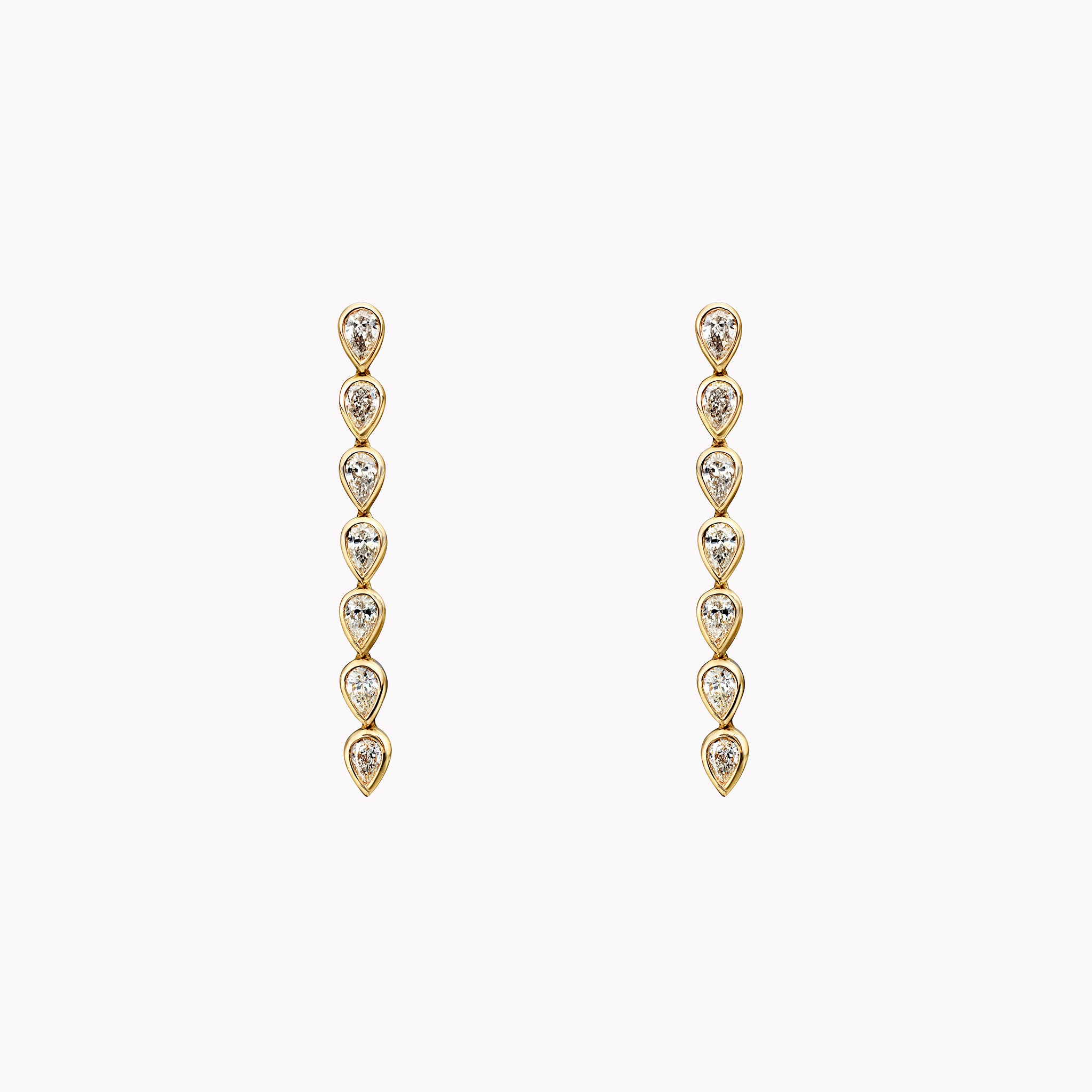 Pear Diamond Bezel Drop Earrings