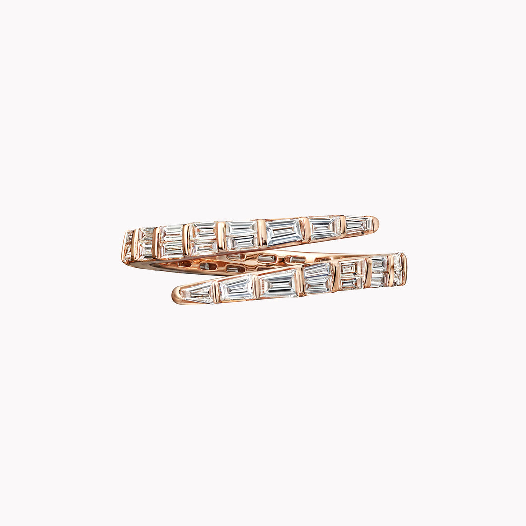 Two Row Baguette Coil Ring