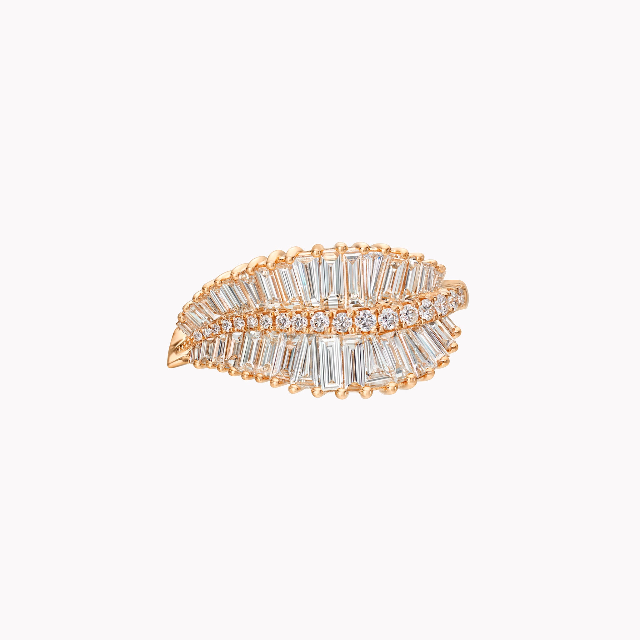 Sideways Palm Leaf Diamond Ring