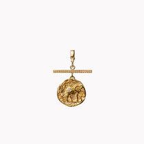 Elefante Small Diamond Coin Charm with Pave Diamond Bar