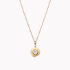 Small Byzantine Moonstone Coin Charm Necklace