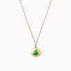 Modern Byzantine Emerald Small Coin Charm Necklace