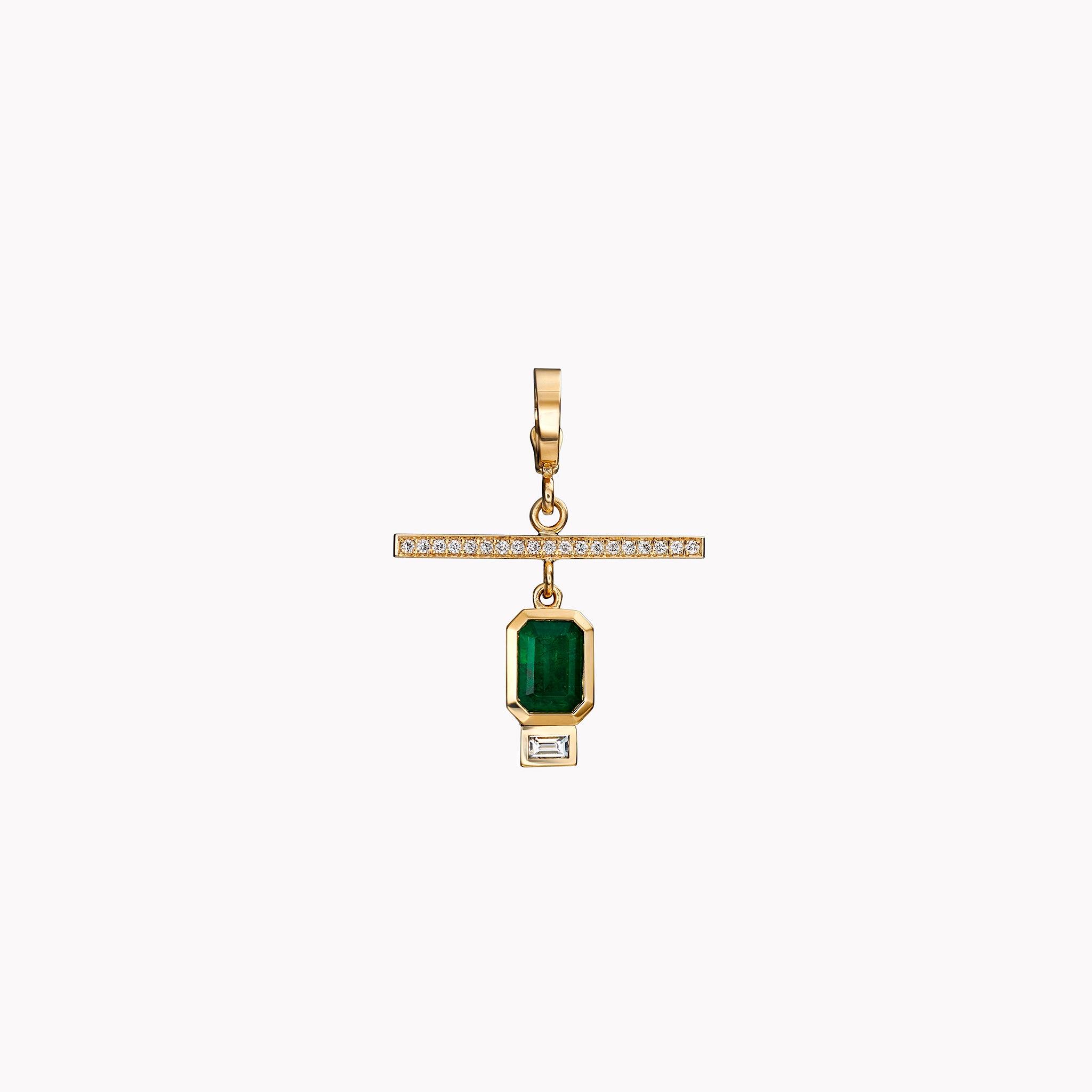 NSEW Emerald Diamond Charm Necklace
