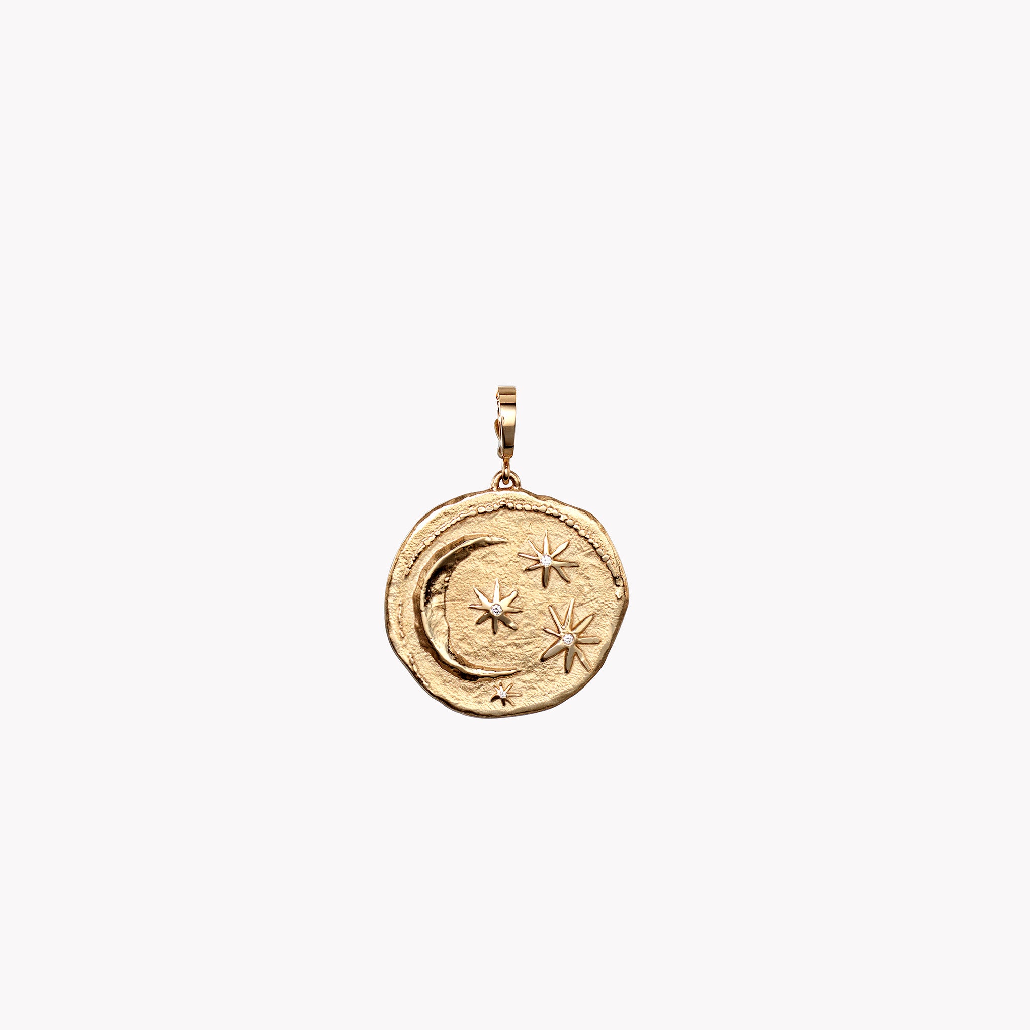 Small Cosmic Diamond Coin Charm Necklace