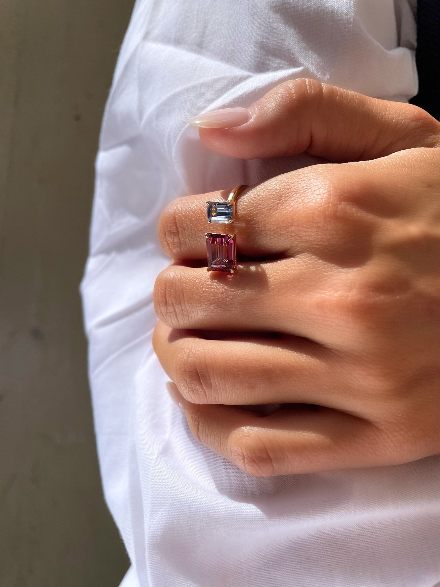 The Harper Garnet & Sapphire Ring