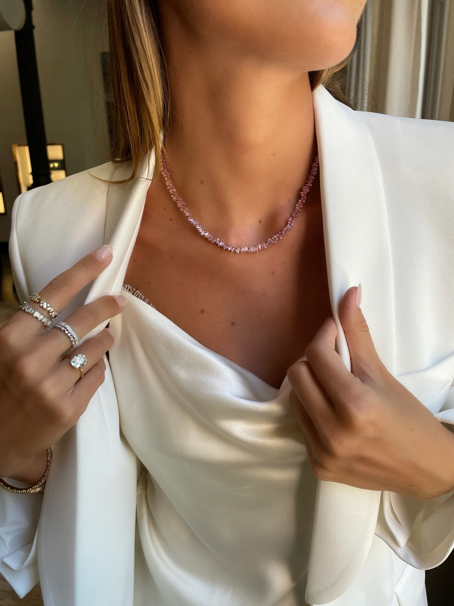 Pink Sapphire & Diamond Pendant - John Titcombe Bespoke Jewellery
