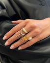 The Daphne Orange-Yellow Sapphire & Diamond Ring