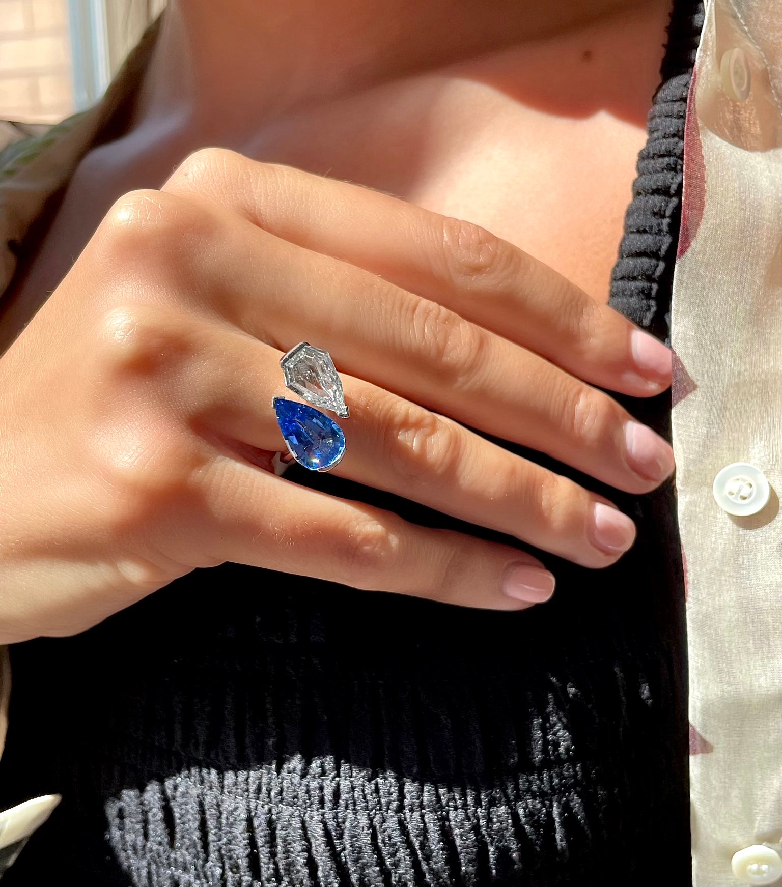 The Daphne Blue Sapphire & Diamond Ring