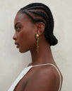Green Tourmaline & Coral Drop Earrings