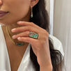 Emerald & Diamond Shaker Ring