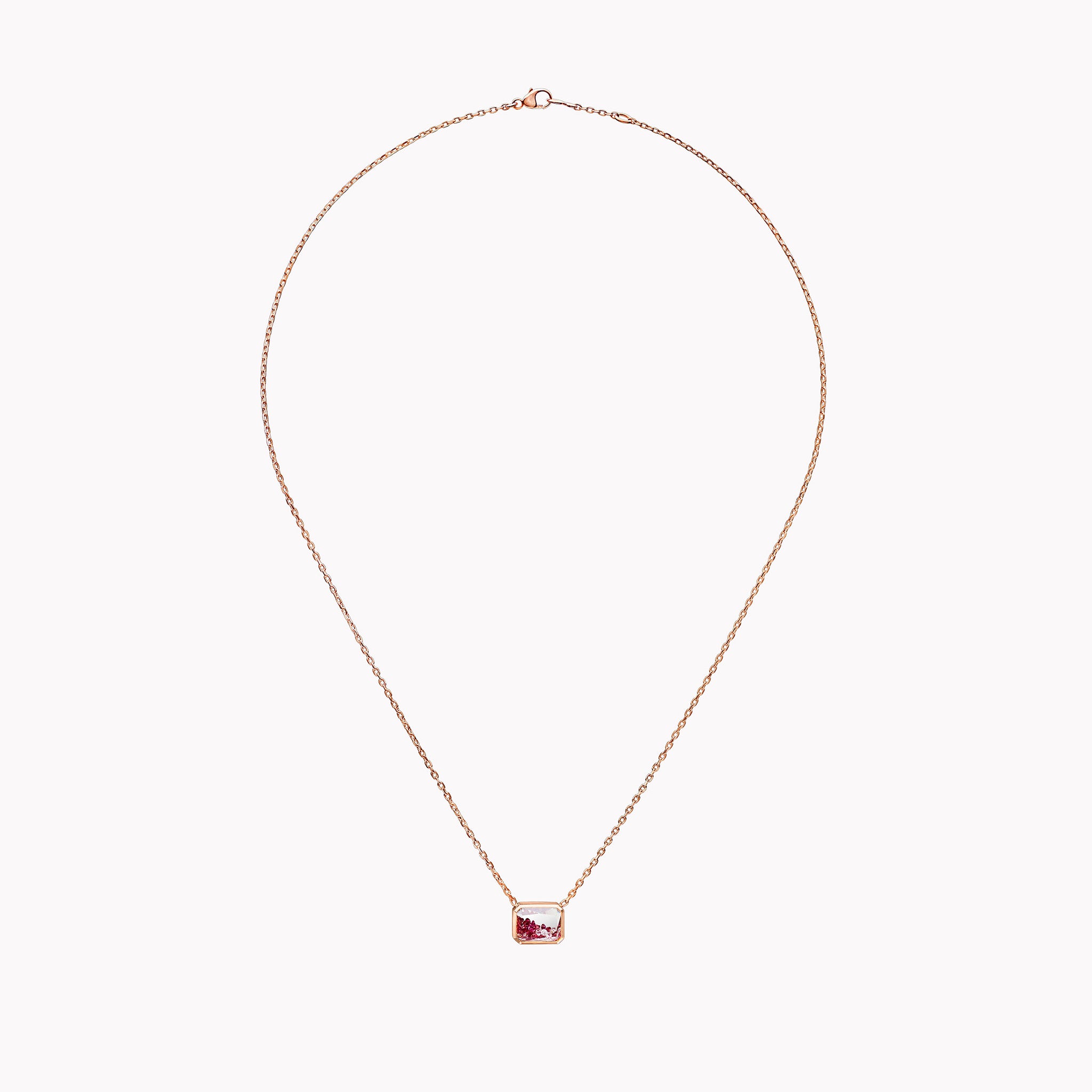 Ruby & Diamond Shaker Pendant Necklace