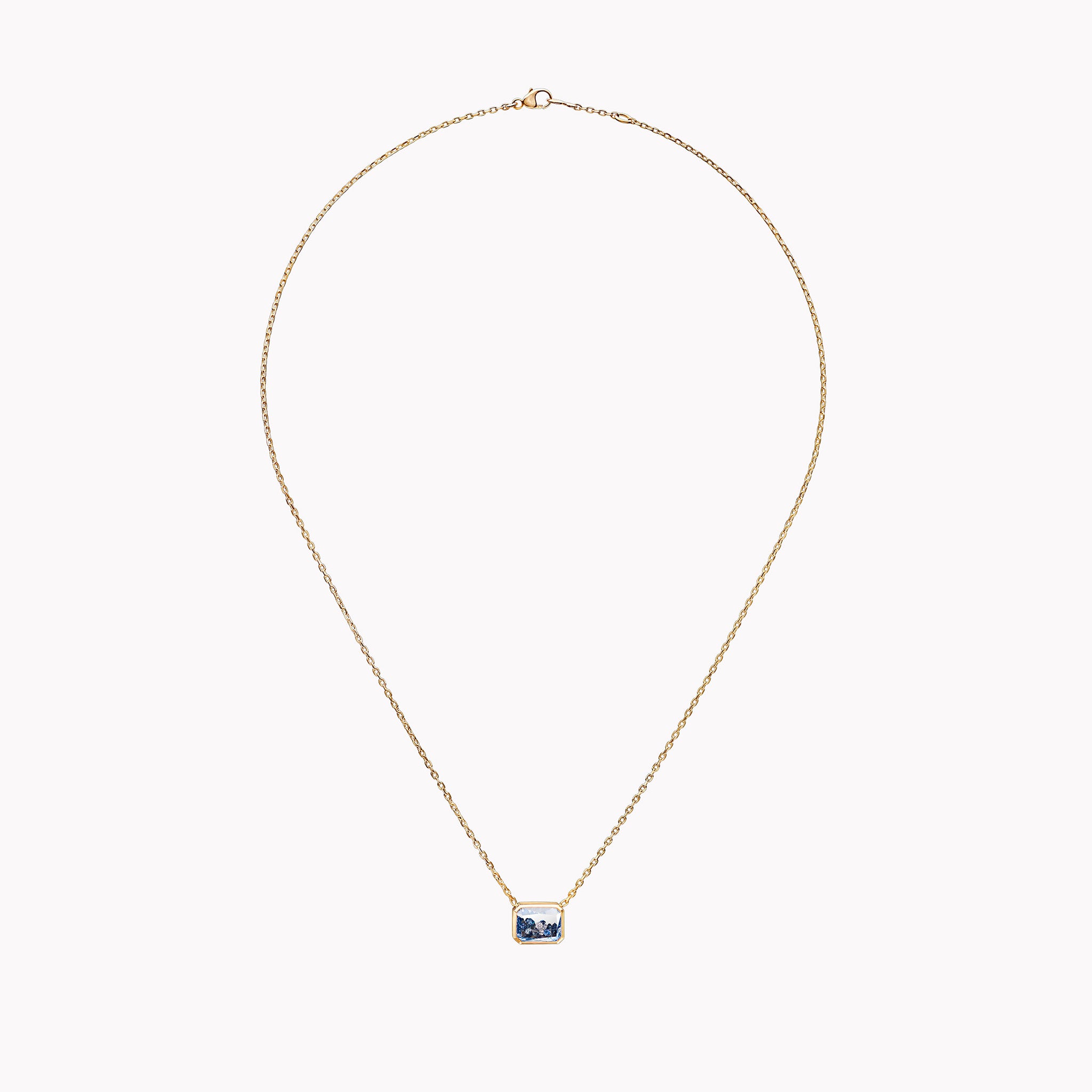 Sapphire & Diamond Shaker Pendant Necklace