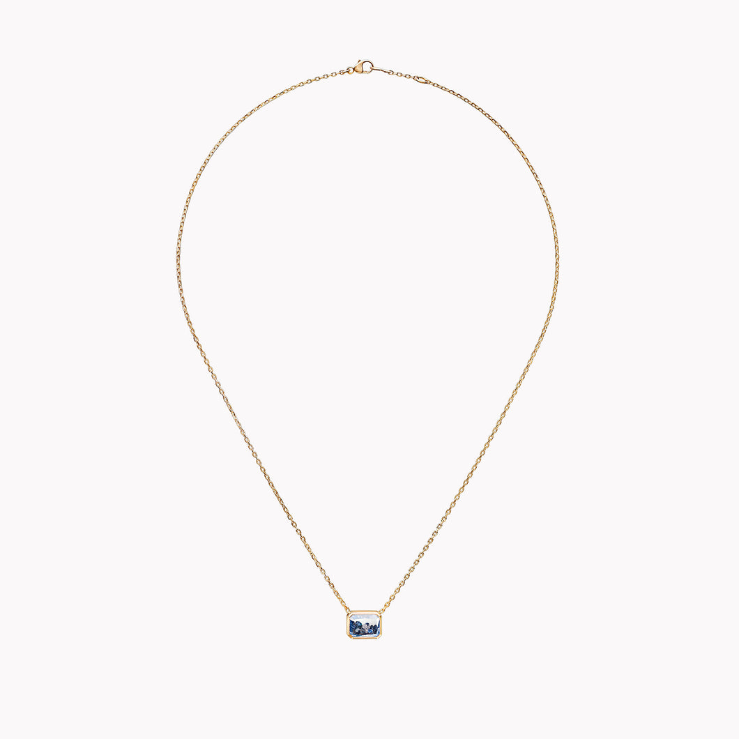 Sapphire & Diamond Shaker Pendant Necklace