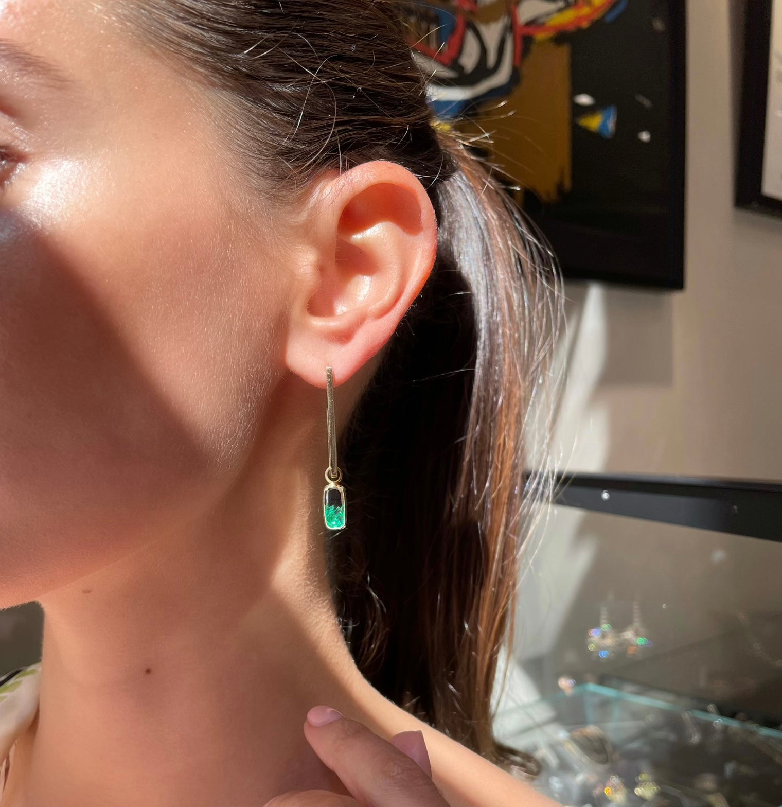 Forma Emerald Earrings