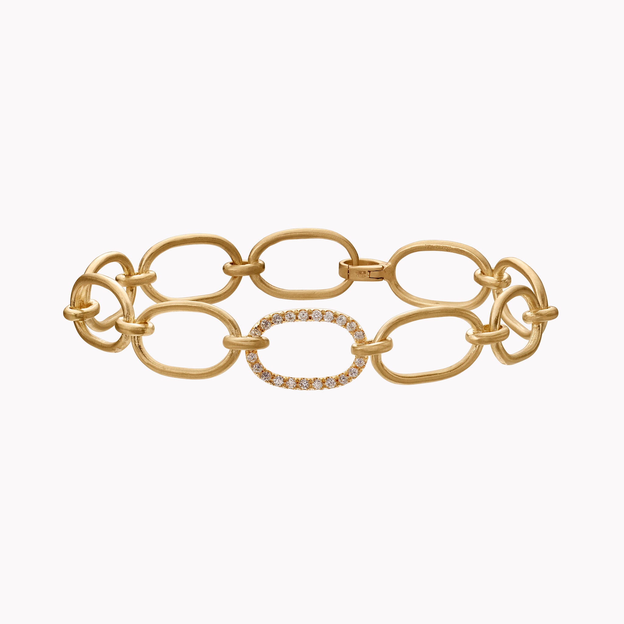 Material Good | Large Multi-Shape Slant Diamond Bracelet Yellow Gold / 6.5 by Material Good