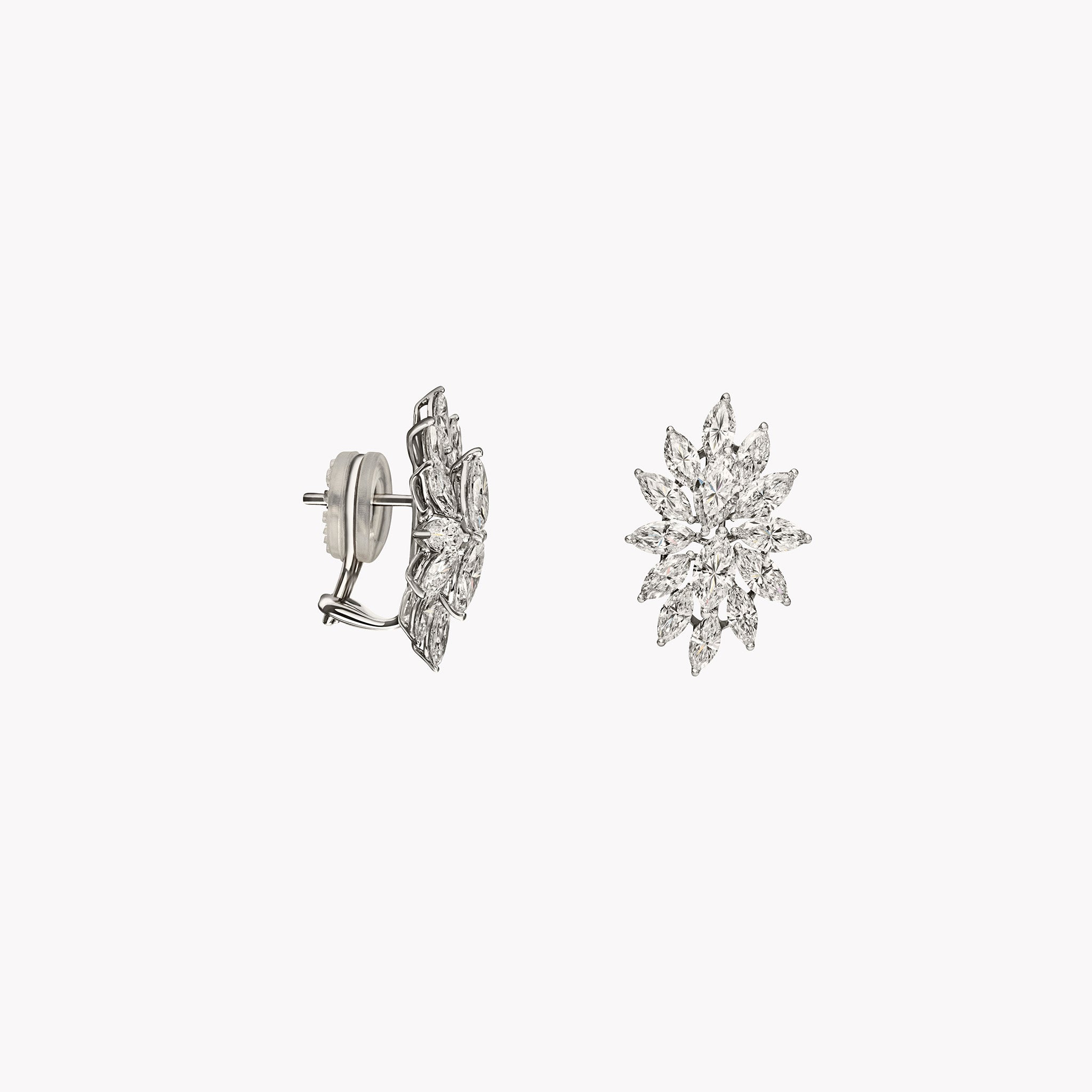 Marquise Diamond Cluster Earrings