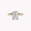 Emerald Cut Solitaire Engagement Ring with Knife Edge Band