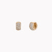 3 Row Diamond Pavé Huggie Earrings