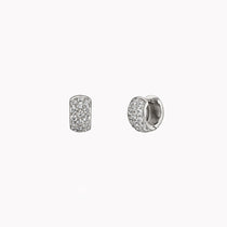 3 Row Diamond Pavé Huggie Earrings