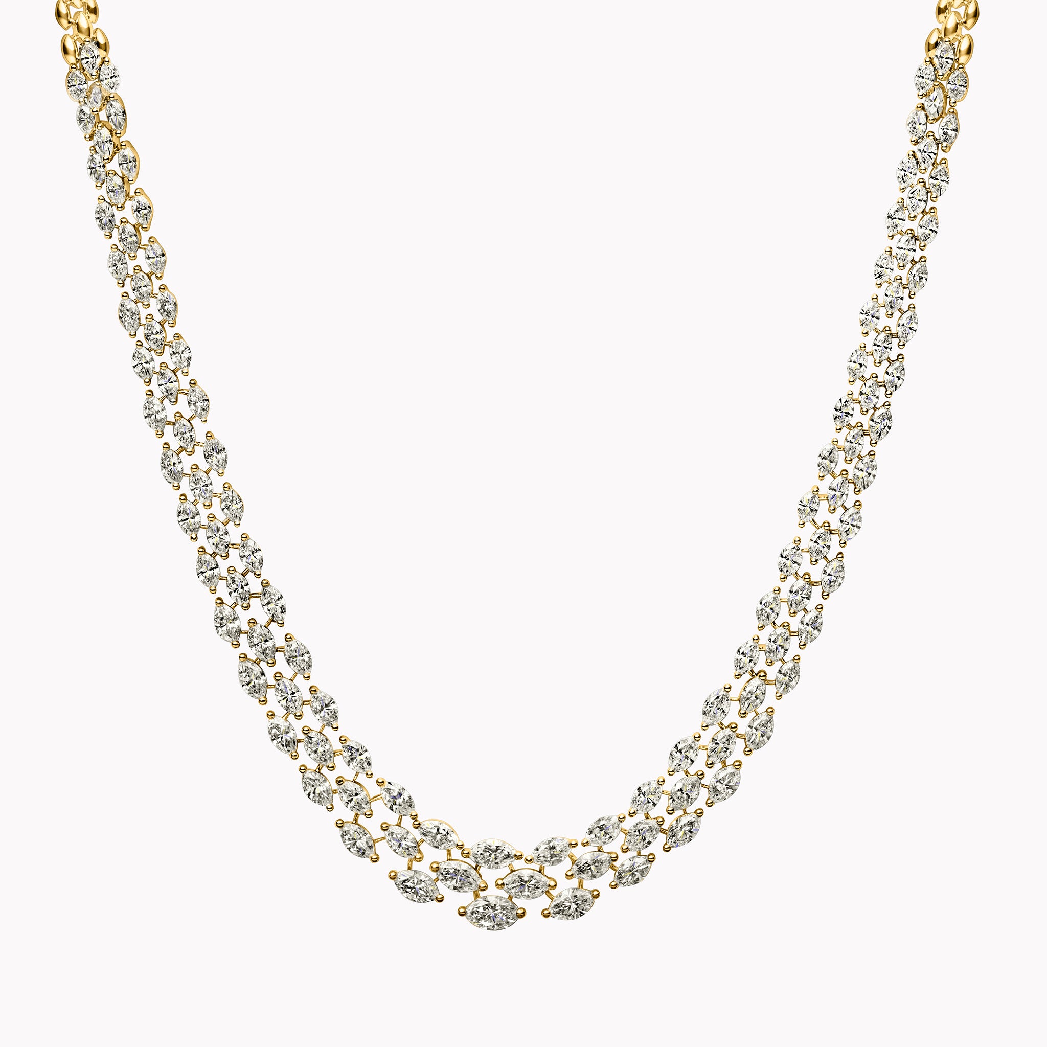 Triple Row Marquise Diamond Necklace