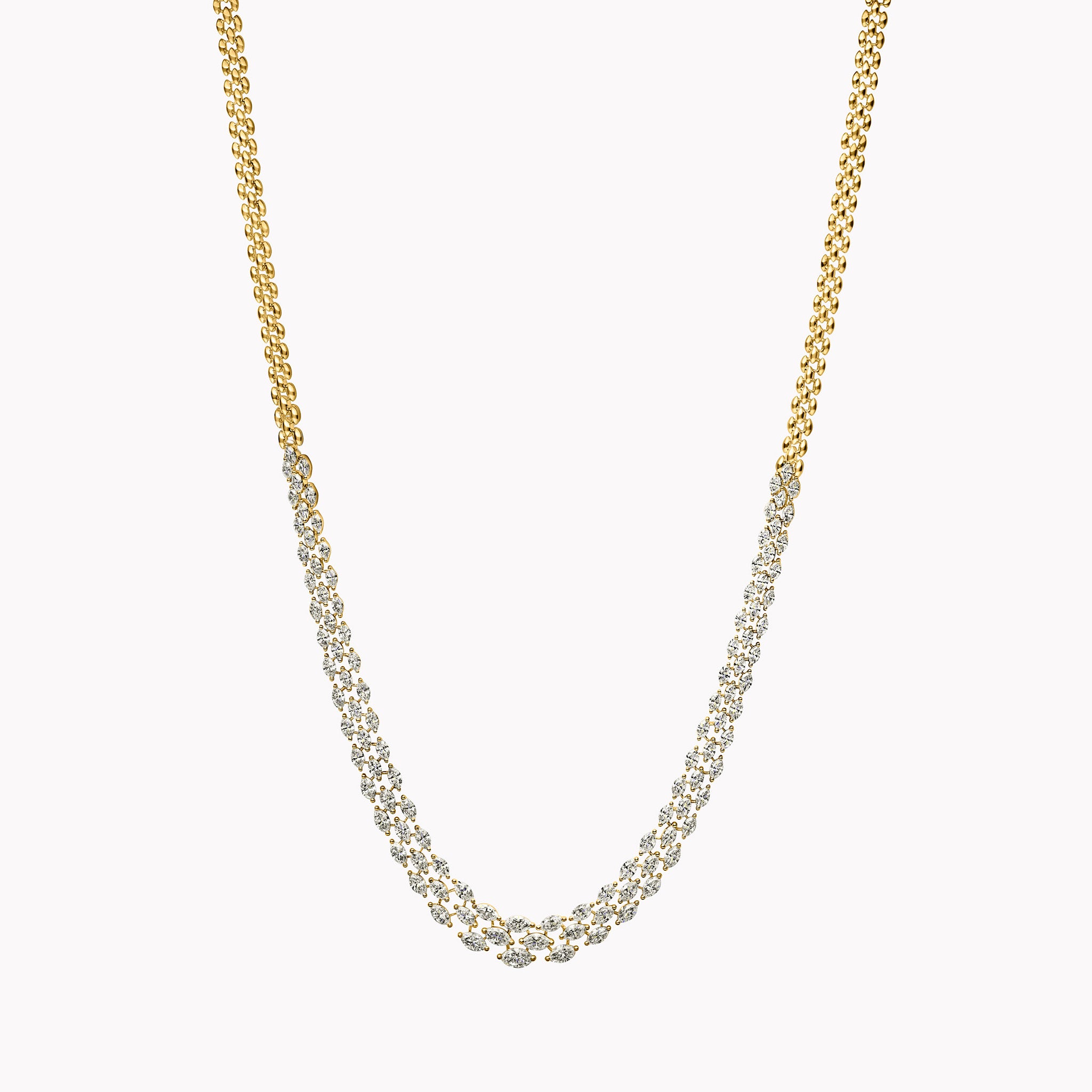 Triple Row Marquise Diamond Necklace