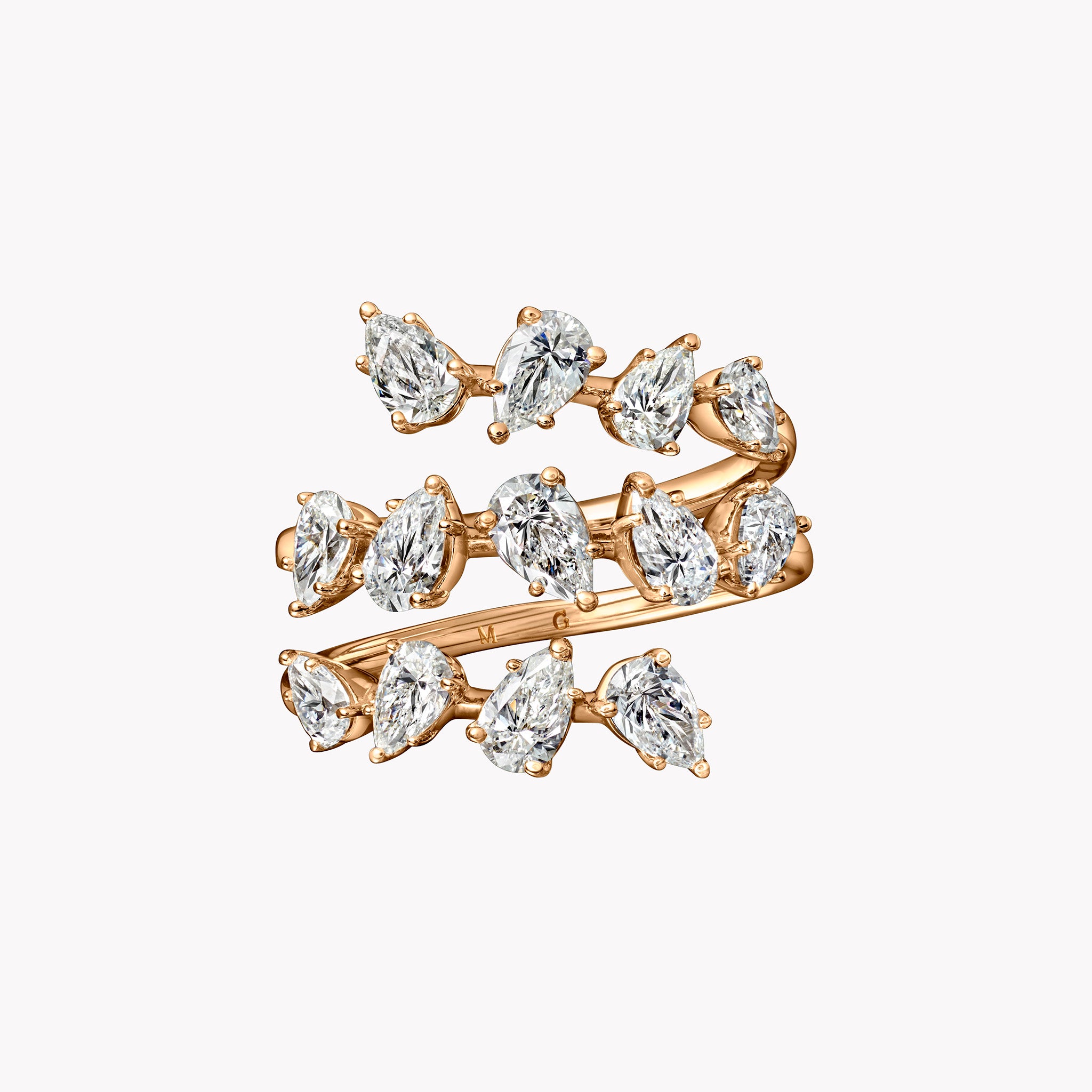 Material Good | Pear Shape Diamond Spiral Ring